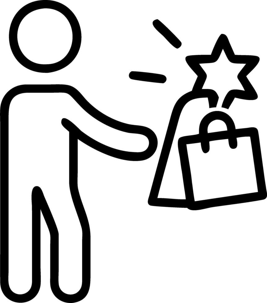 Candid Shopper Checking Out Clearance Items vector