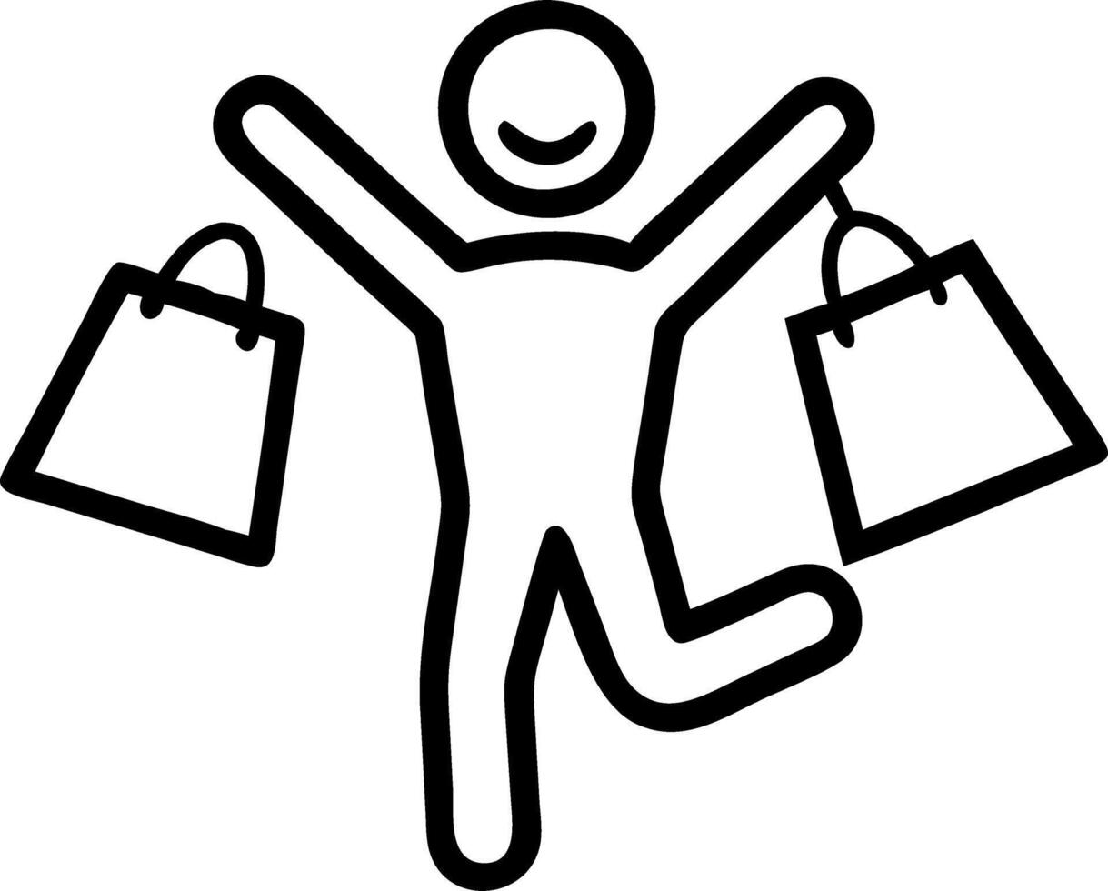 Candid Shopper Celebrating a Clearance Sale vector