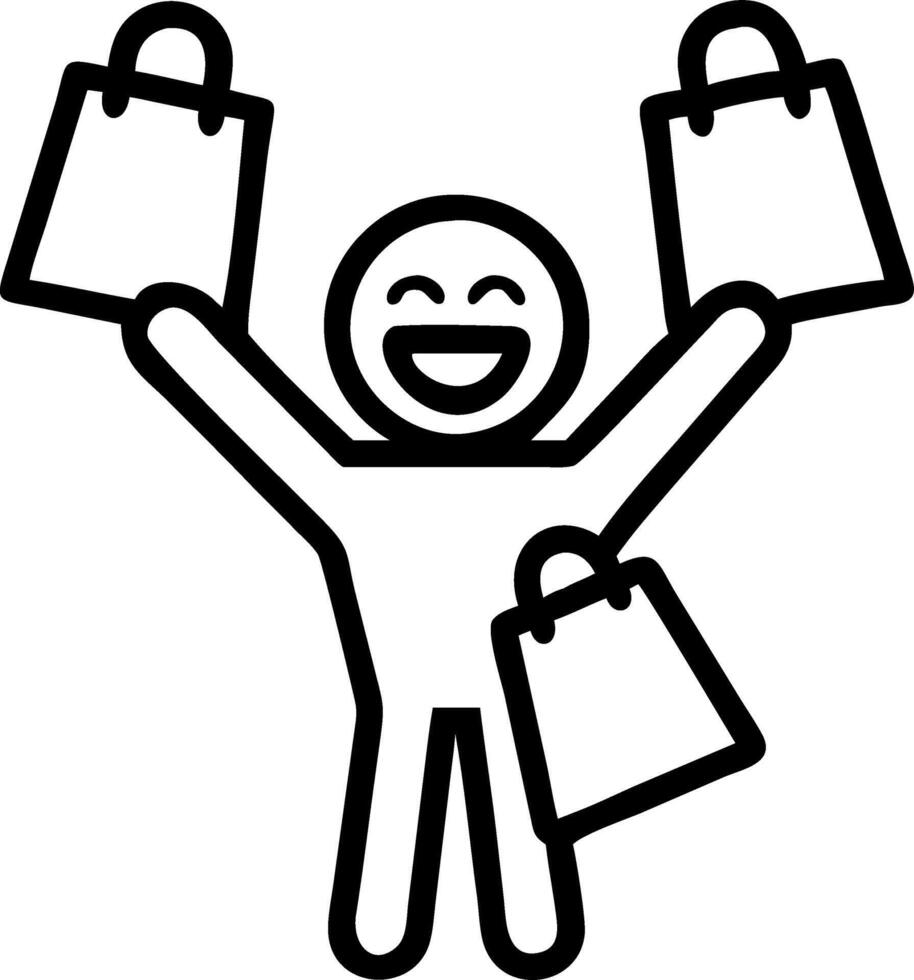 Candid Shopper Happy with Clearance Bargains vector