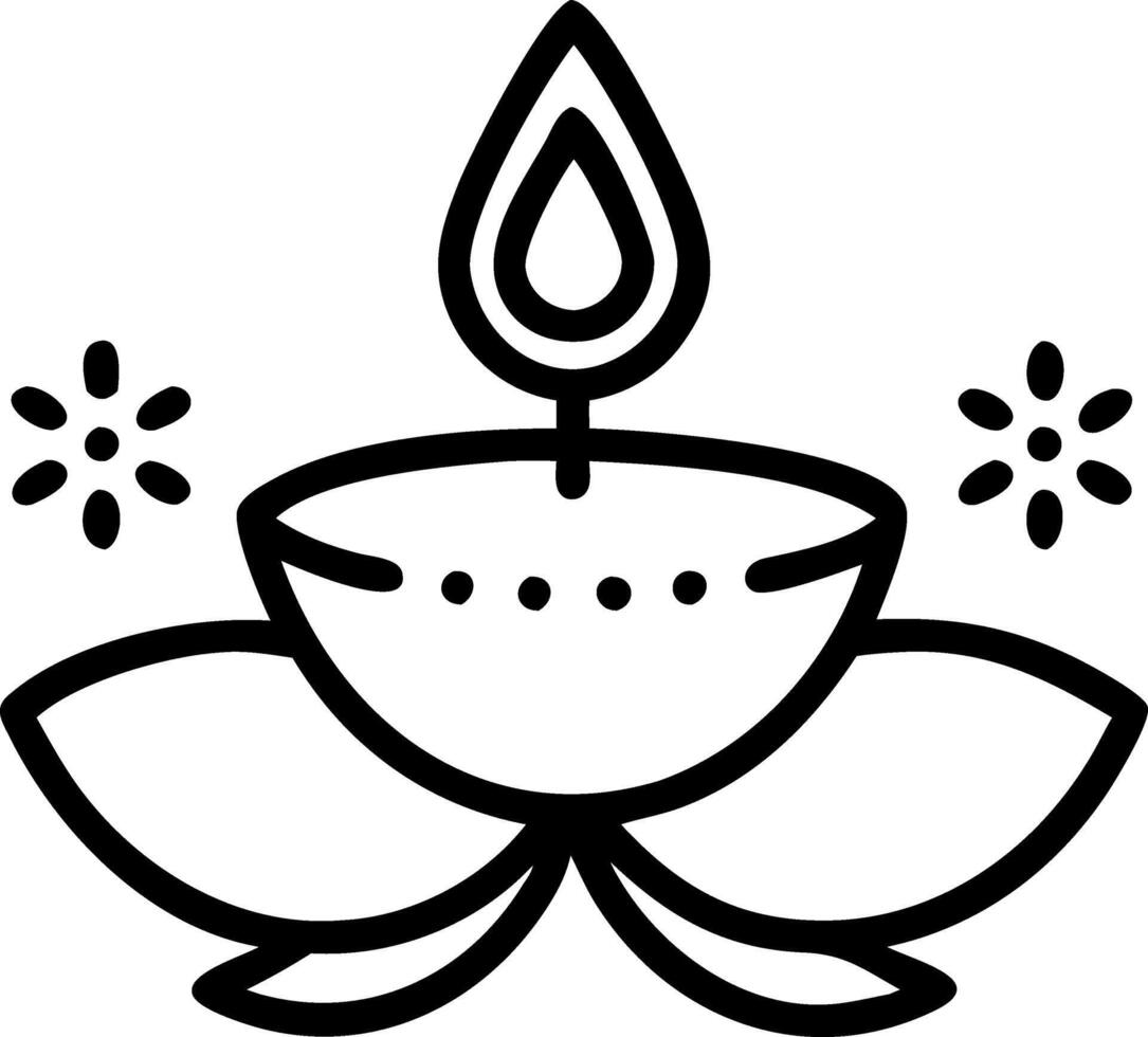 Diwali diya and floating lotus petals isolated on a white background symbolizing purity and cultural festivity vector