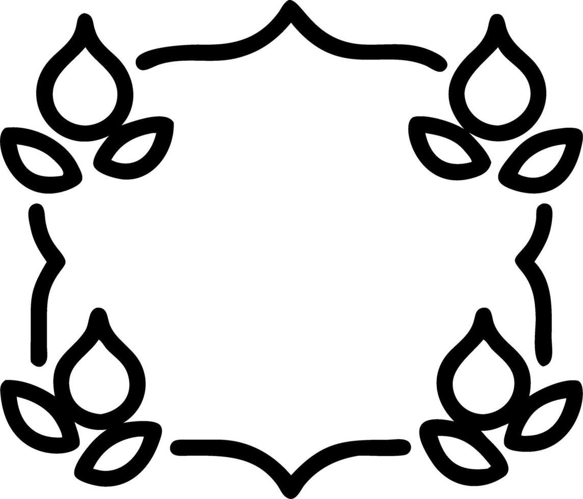 Diwali diya and Ganesha motif border frame with copy space representing spiritual blessings and cultural heritage vector