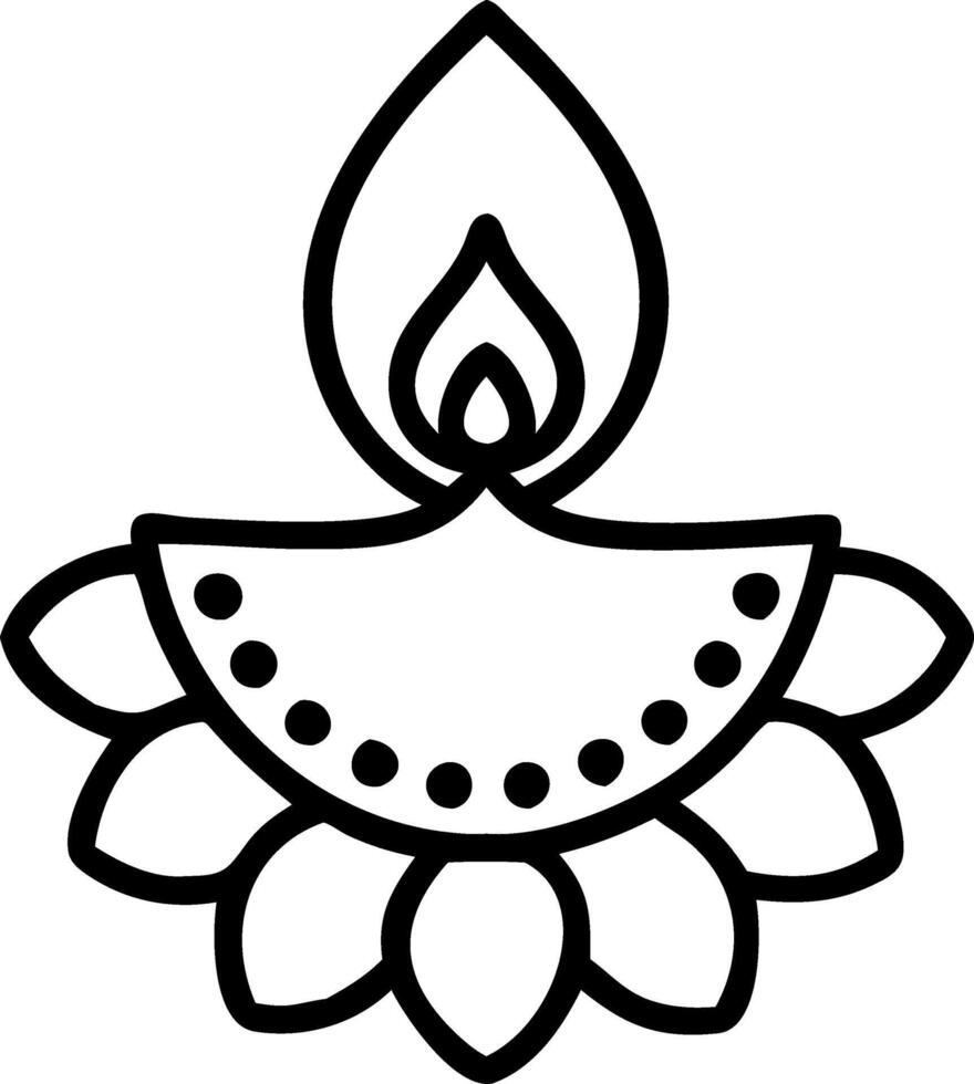 Diwali diya and mandala pattern isolated on a white background representing cultural richness and spiritual festivity vector