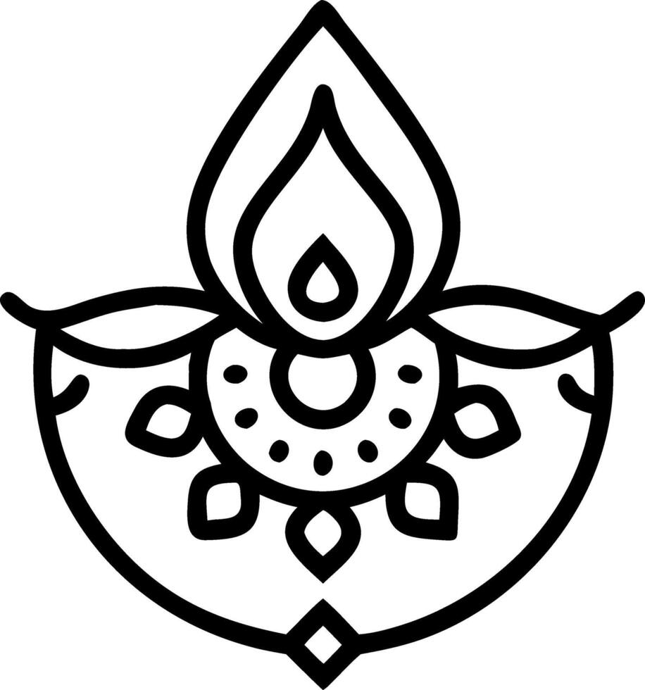 Diwali diya and mandala pattern isolated on a white background representing cultural richness and spiritual festivity vector