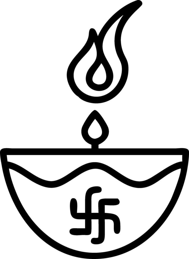Diwali diya and Swastik symbol gracefully suspended in mid air isolated on a white background representing spiritual blessings vector