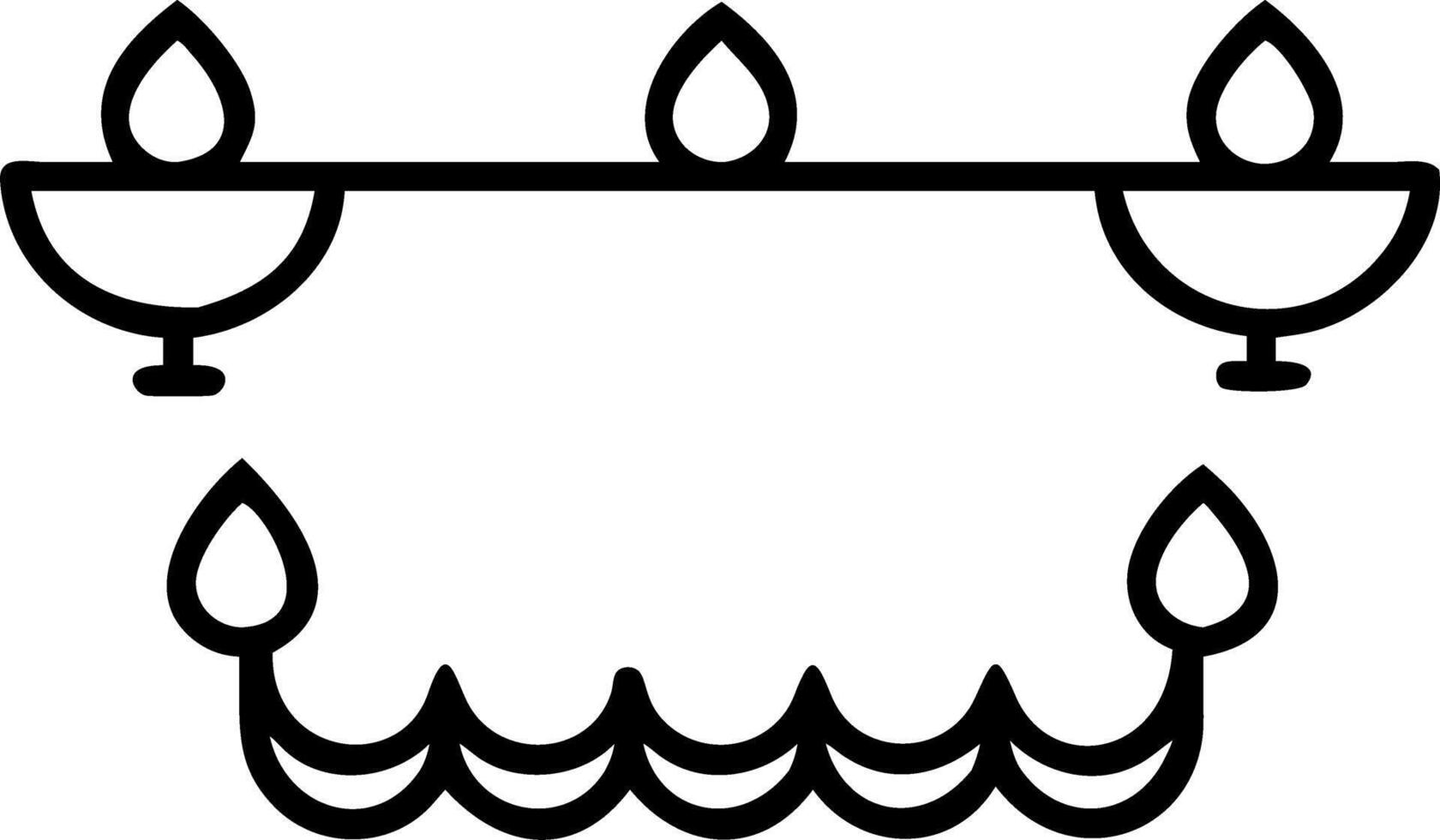 Diwali diya and toran border frame with copy space symbolizing cultural unity and festive spirit vector