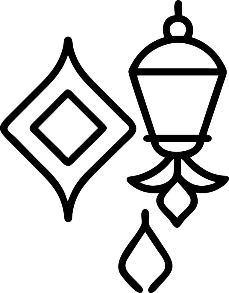 Diwali lantern and floating toran with intricate designs isolated on white background vector