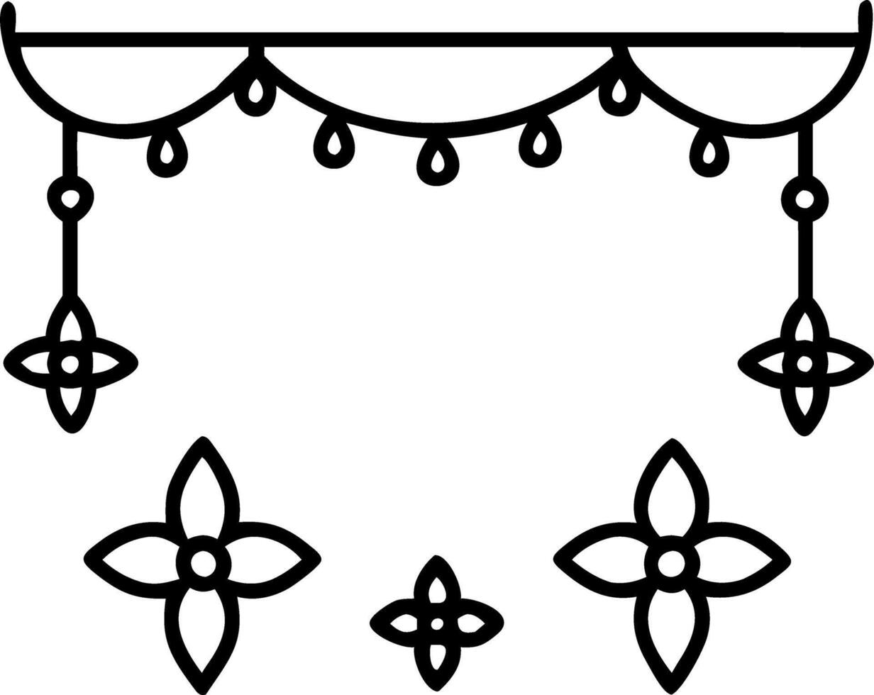 Diwali lantern and floral garland border frame with copy space representing cultural richness and festive spirit vector