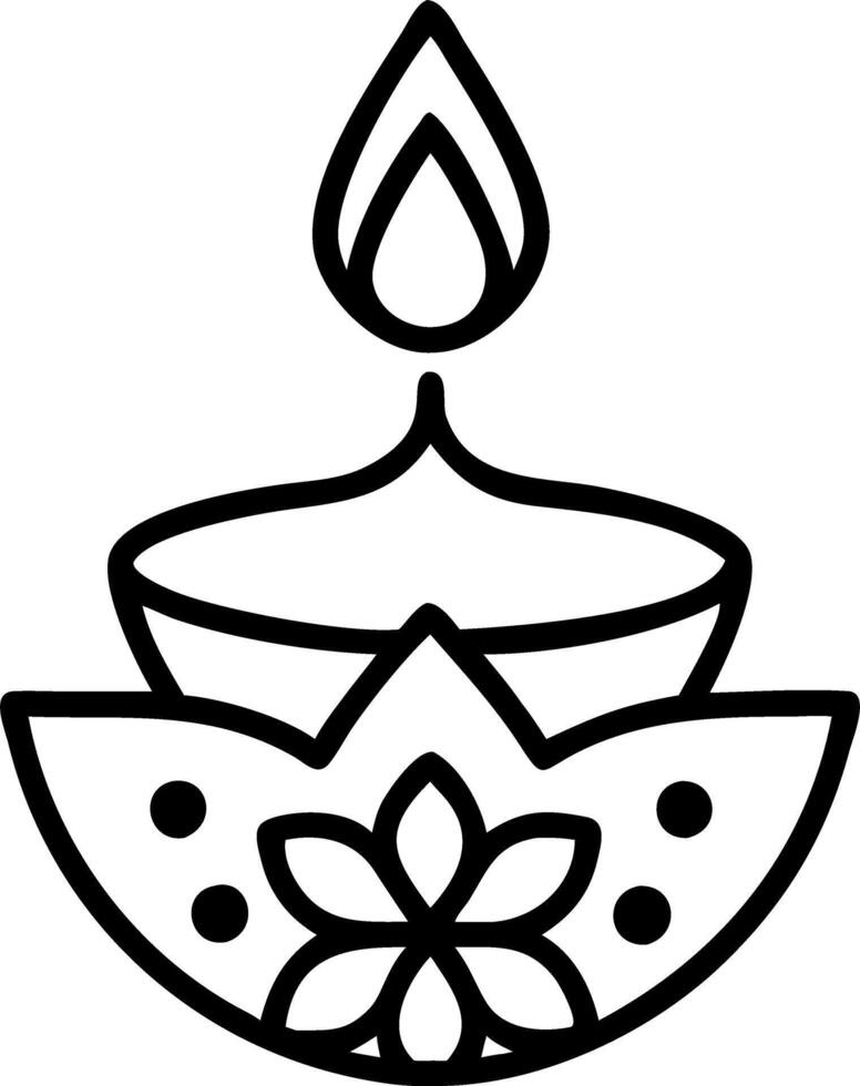 Diwali lantern and floating diya with floral motifs isolated on white background vector