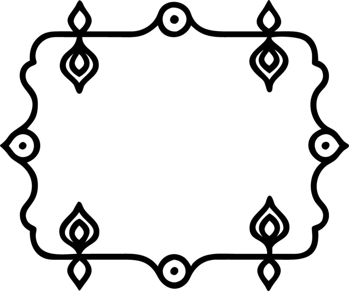 Diwali lanterns and peacock feathers border frame with traditional wording providing elegant copy space in the center vector