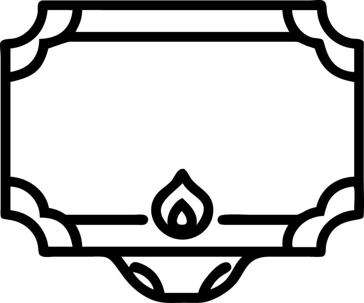 Diya Lamp and Rangoli Border with Copy Space vector