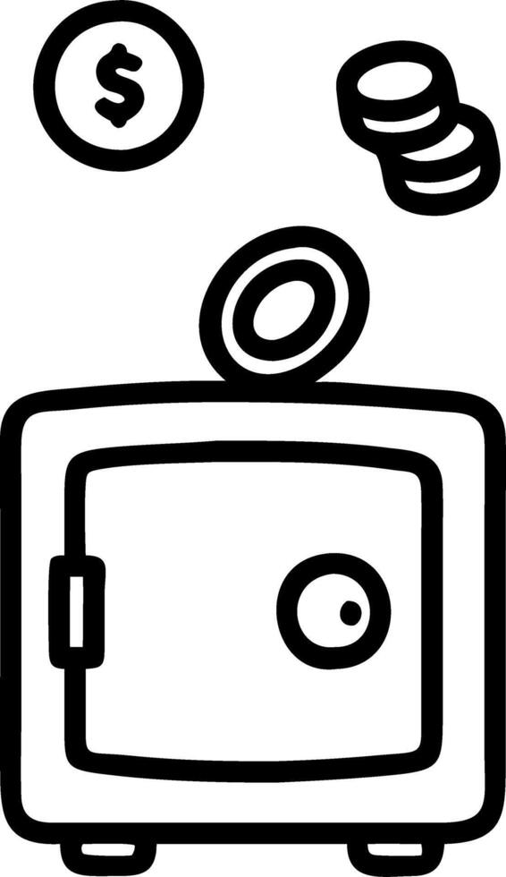 Floating Safe Box with Coins vector