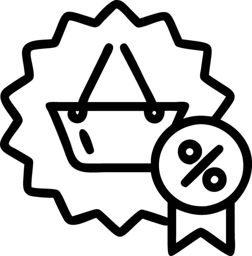 Isolated Discount Badge and Shopping Basket vector