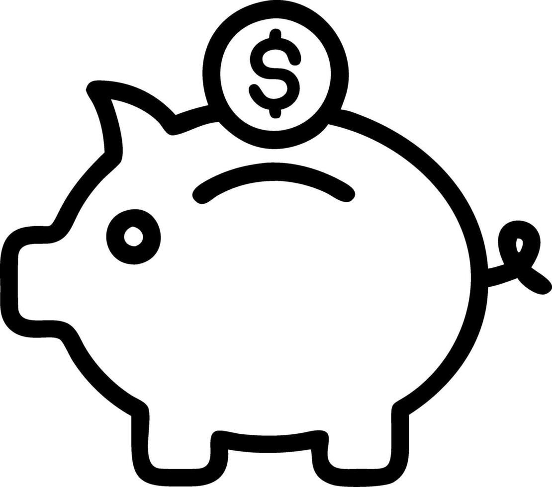 Isolated Dollar Sign and Piggy Bank vector