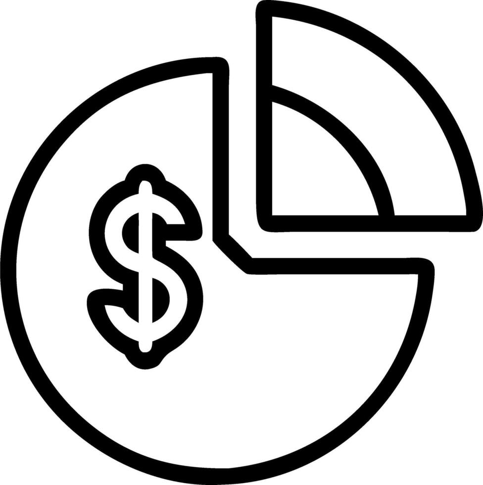 Isolated Financial Pie Chart and Dollar Sign vector