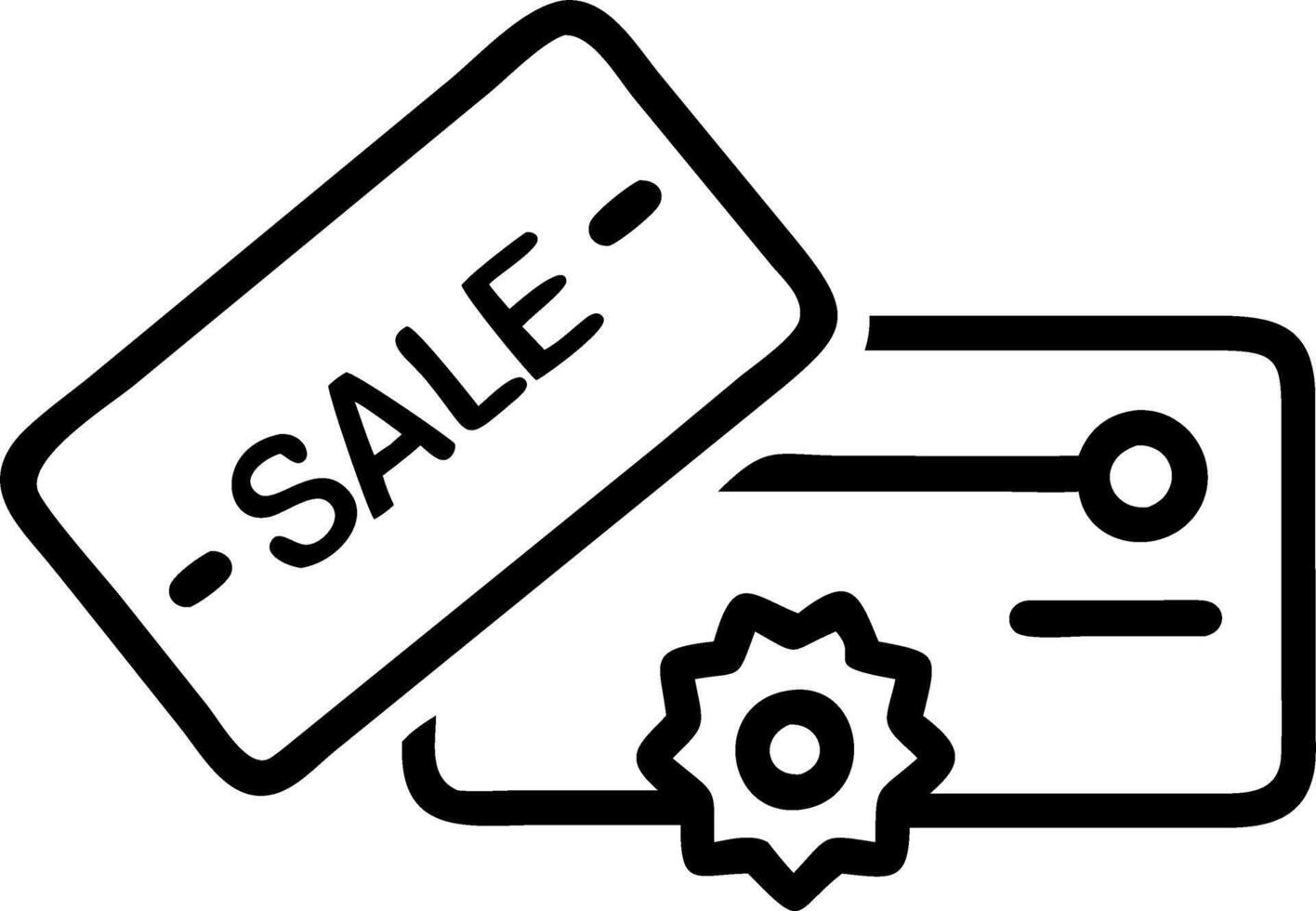 Isolated Sale Tag and Credit Card vector