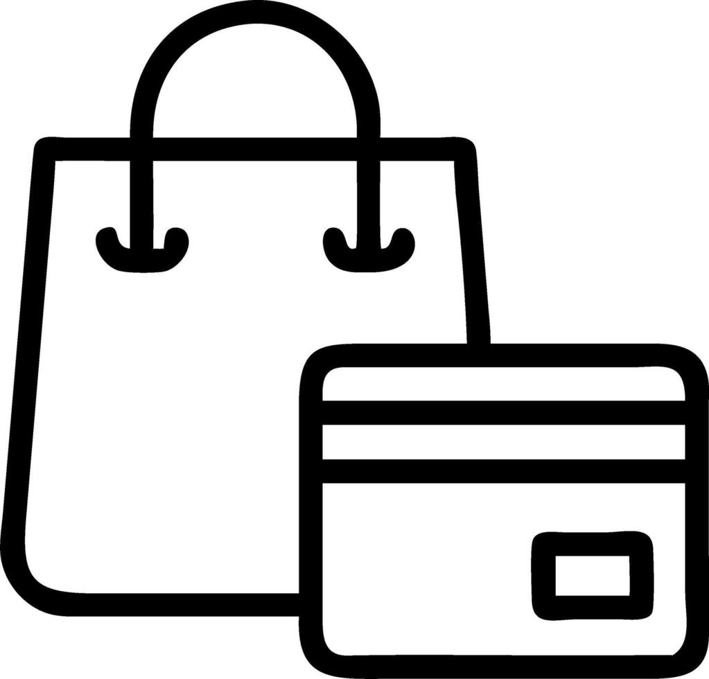 Isolated Shopping Bag and Credit Card vector