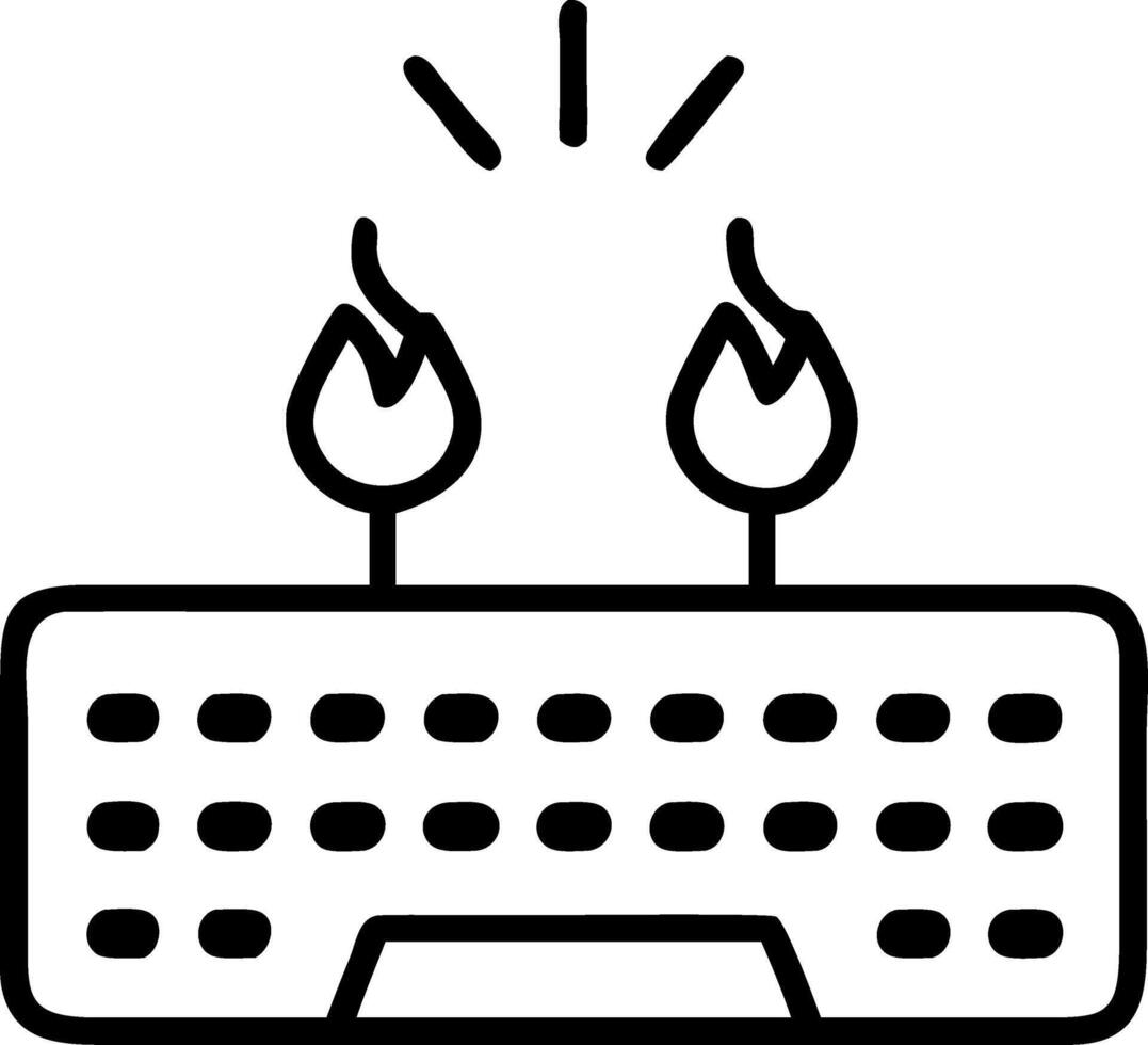Keyboard with floating Bhai Dooj candles vector