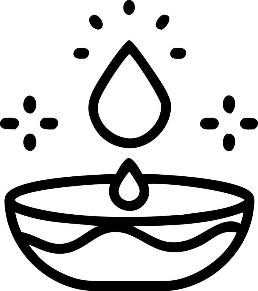 Macro of Bhai Dooj diya oil vector