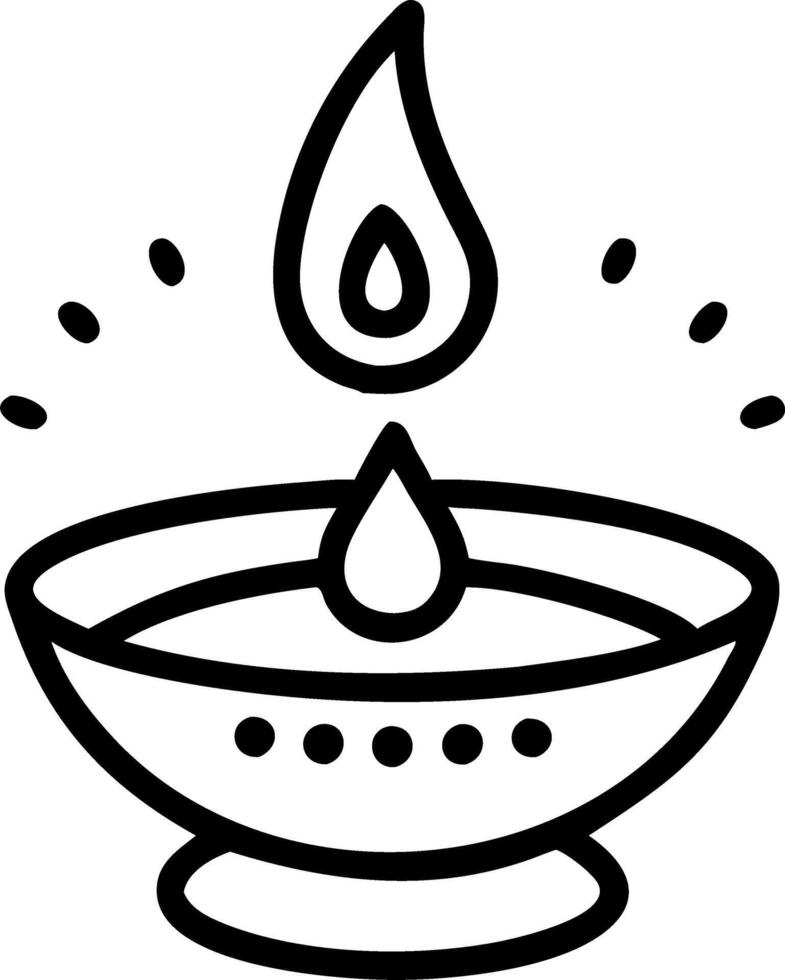 Macro of Bhai Dooj diya oil vector