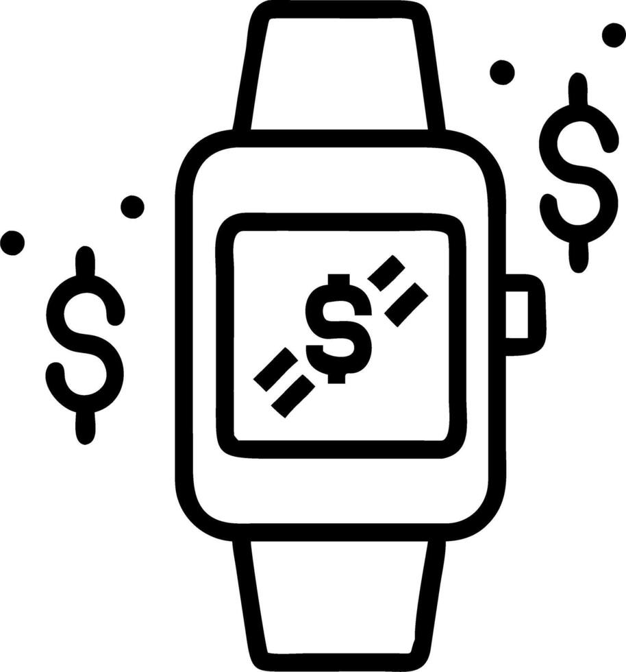 Smartwatch with Holographic Financial Icons vector