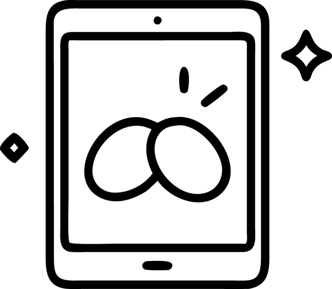 Tablet with Bhai Dooj hologram vector