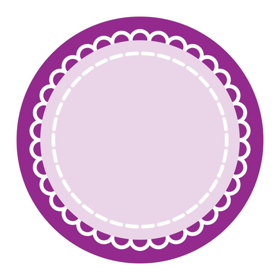 Elegant Purple and White Circular Design with Lace Edge Ornaments vector