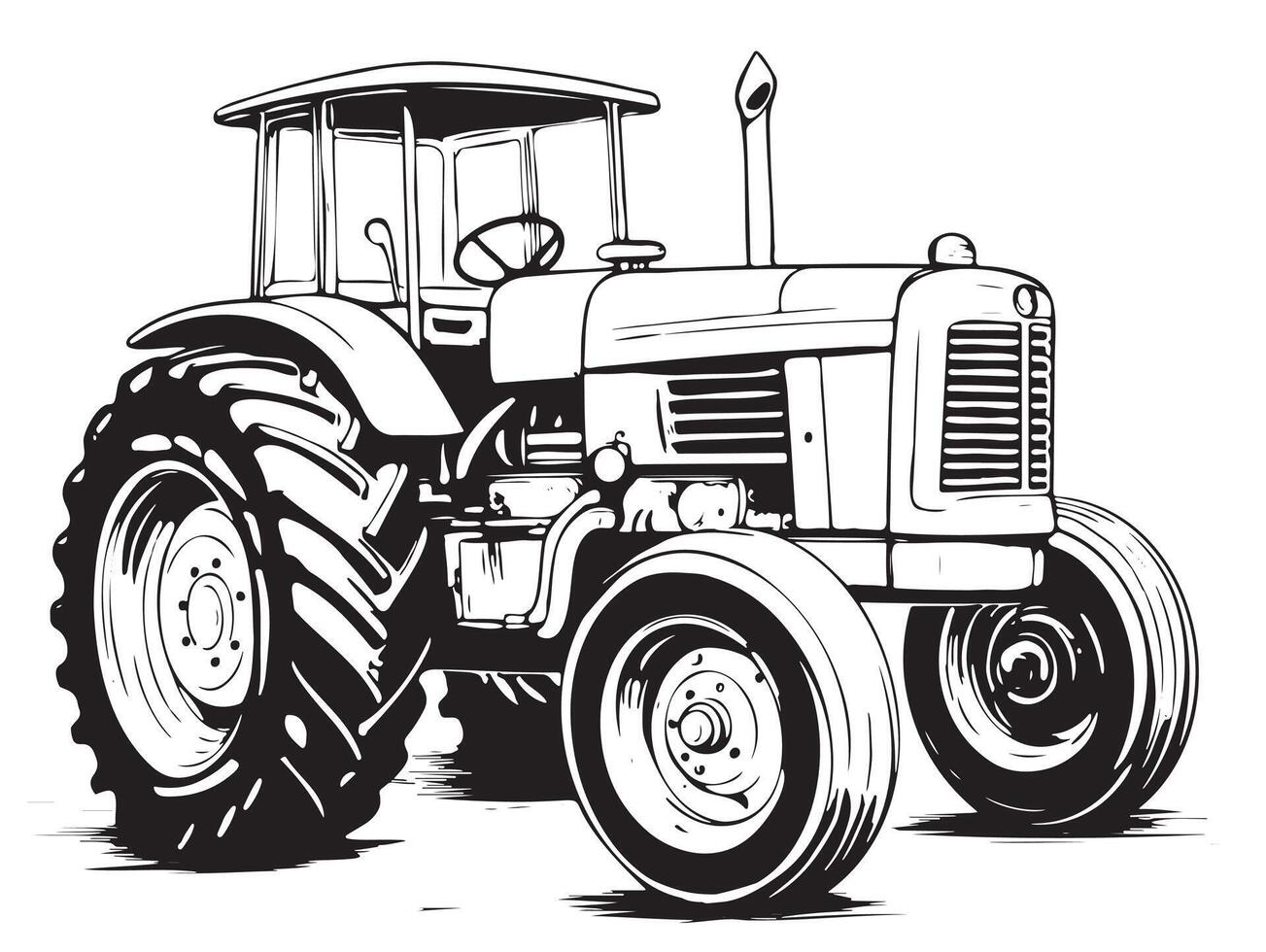 Tractor coloring page vector