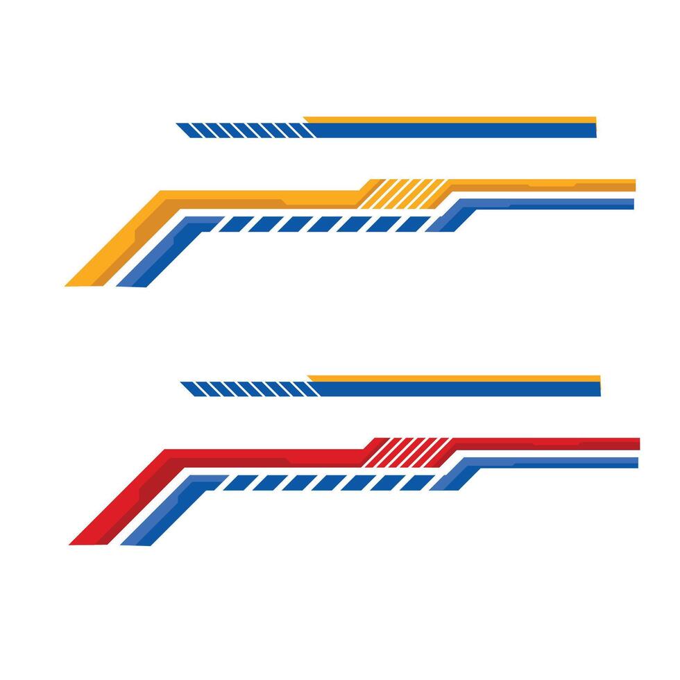 decal strip design line wrap racing car body. modern car decal vector