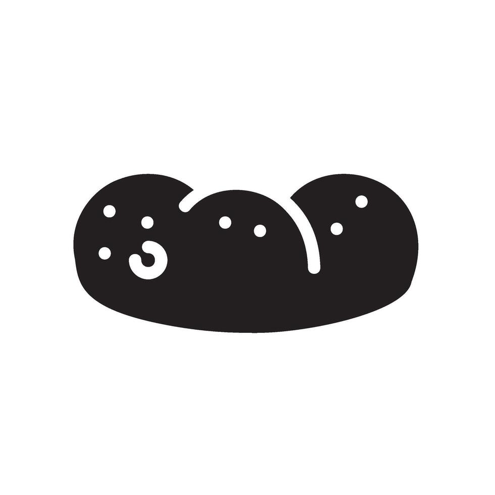 bread Glyph Icon White Background vector
