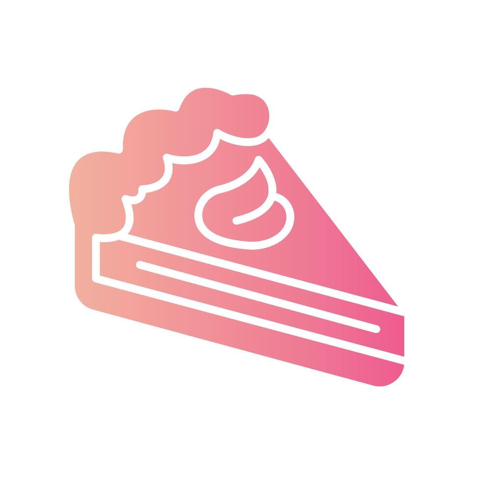 cake Flat Gradient Icon White Background vector