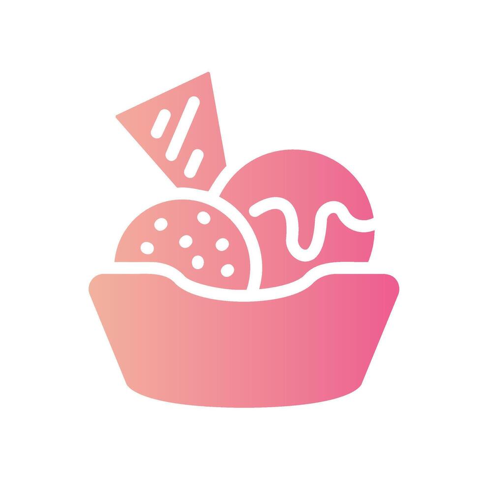 ice cream Flat Gradient Icon White Background vector