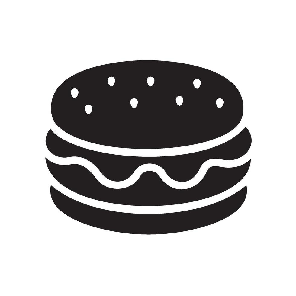 burger Glyph Icon White Background vector