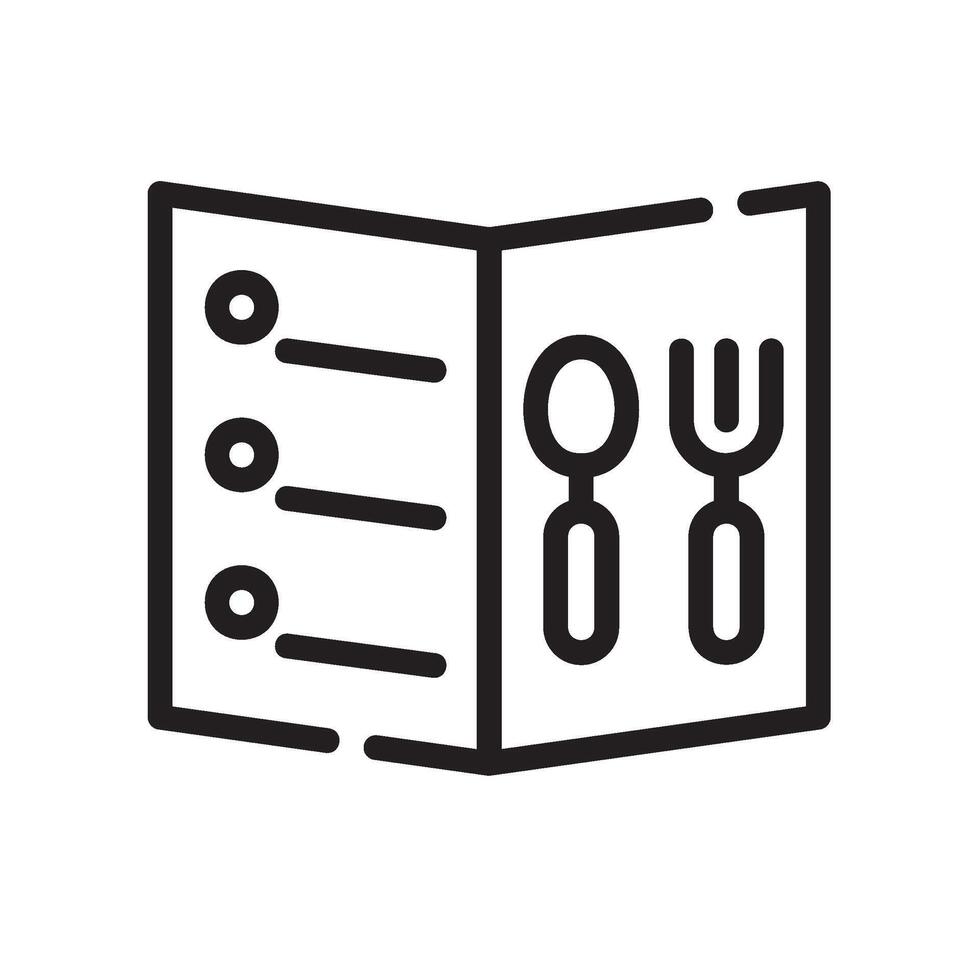 menu Line Icon White Background vector
