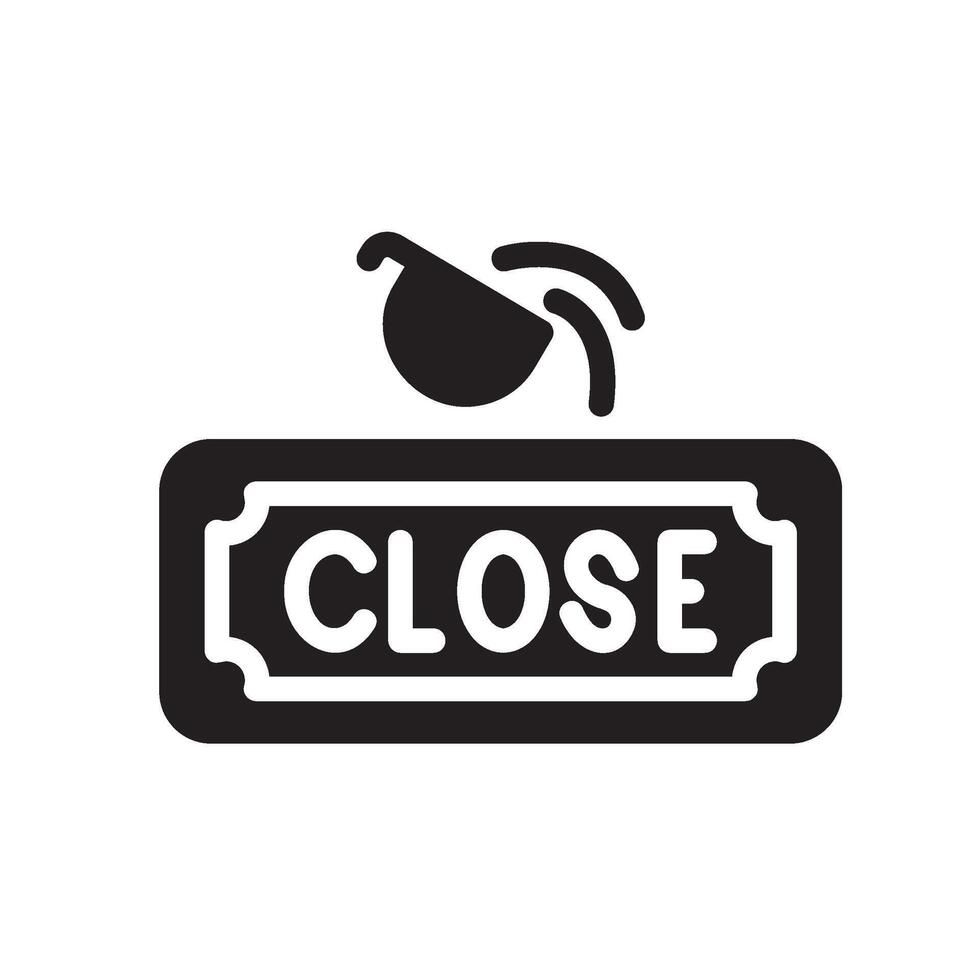 closed Glyph Icon White Background vector