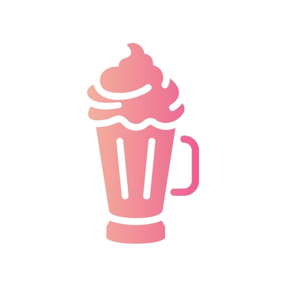 milkshake Flat Gradient Icon White Background vector
