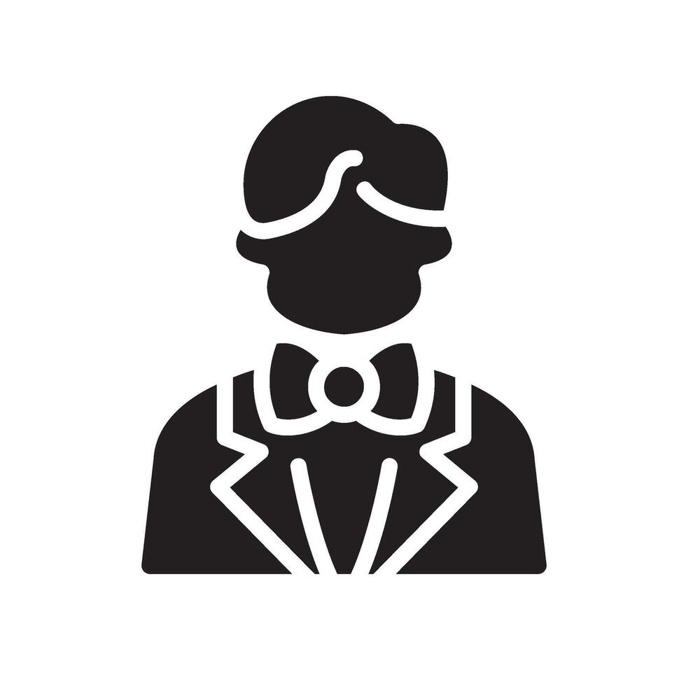 waiters Glyph Icon White Background vector
