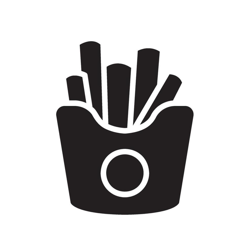 french fries Glyph Icon White Background vector