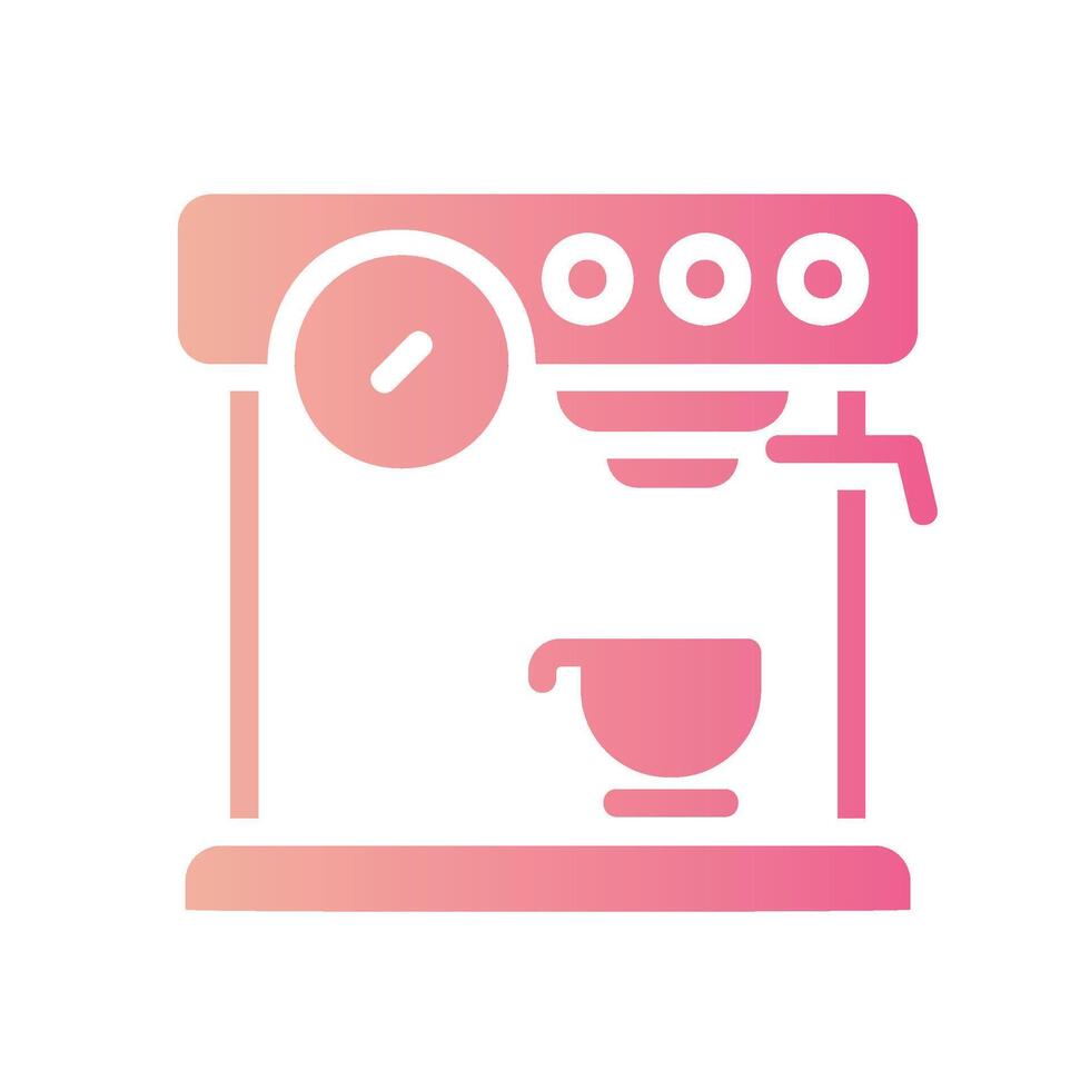coffee machine Flat Gradient Icon White Background vector