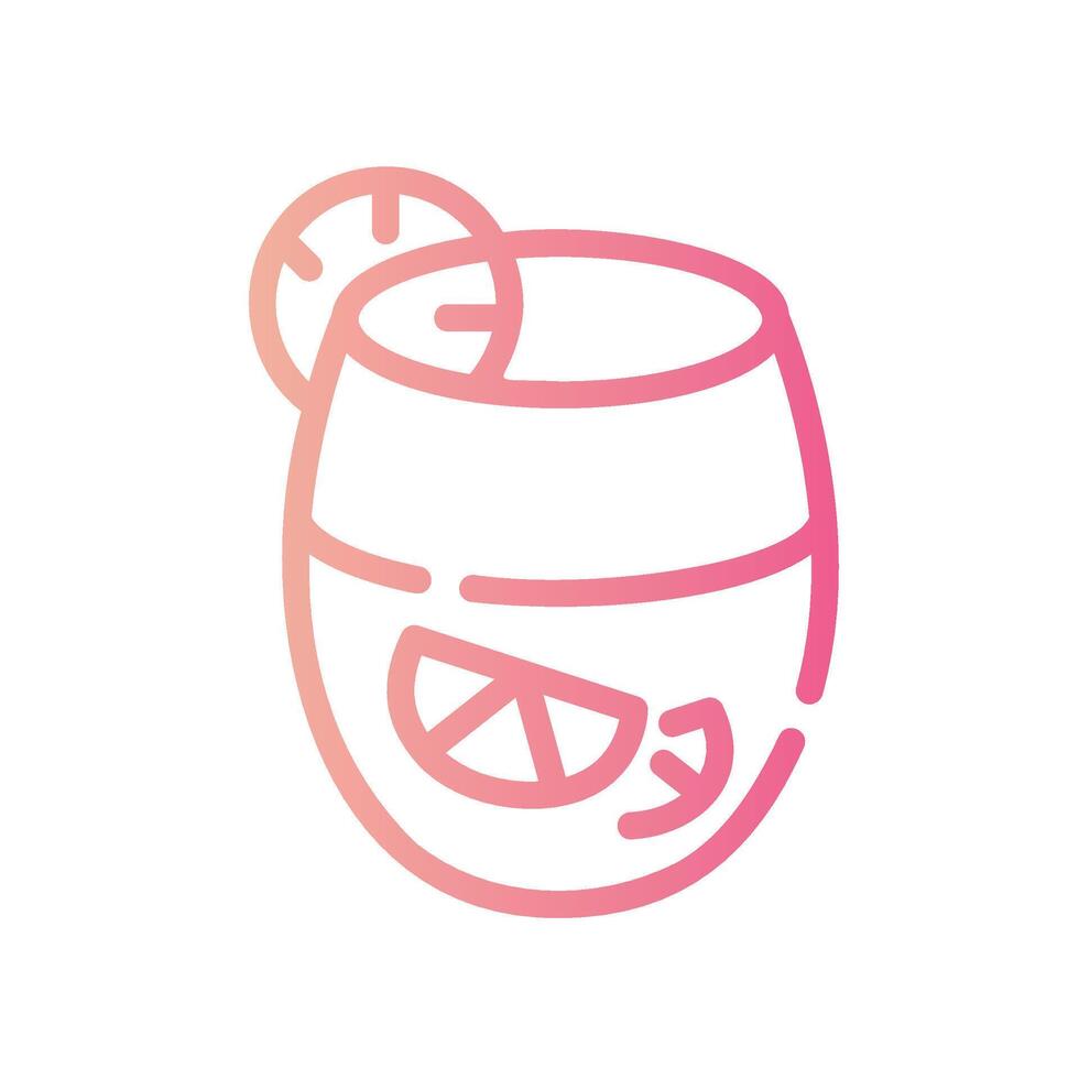 lemonade Line Gradient Icon White Background vector