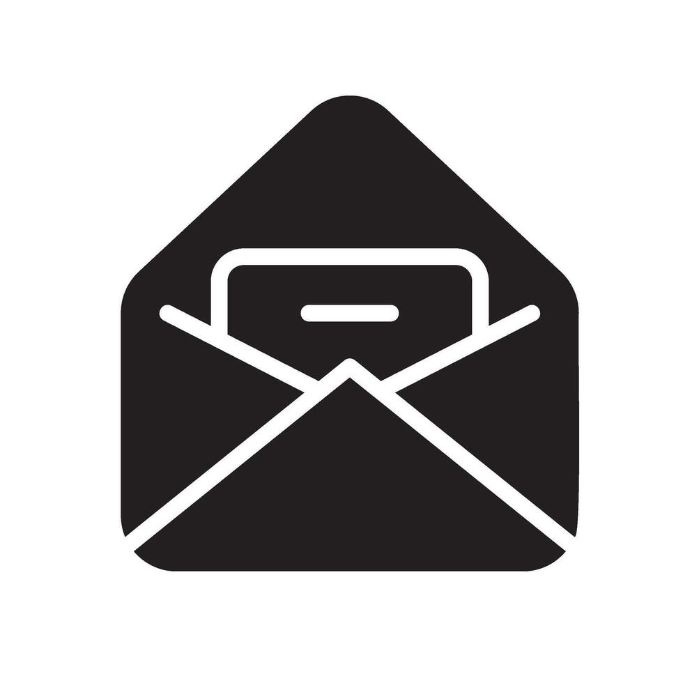 email Glyph Icon White Background vector
