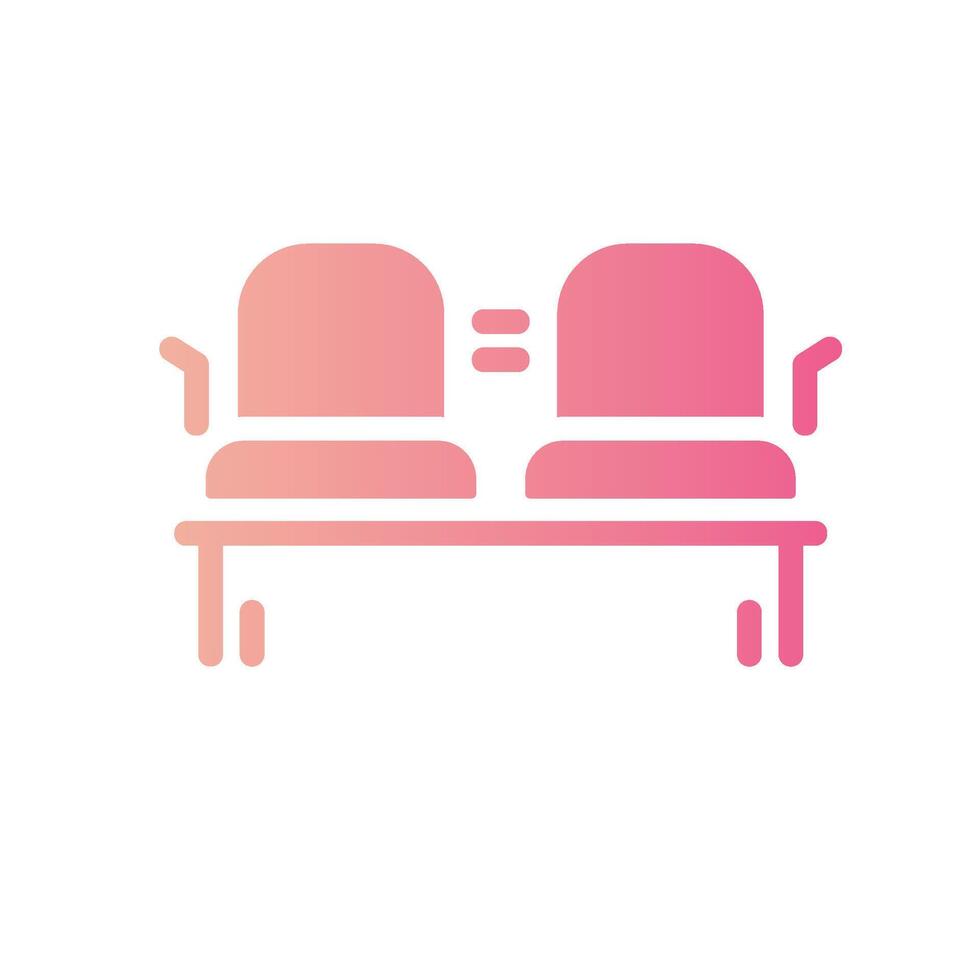 waiting room Flat Gradient Icon White Background vector