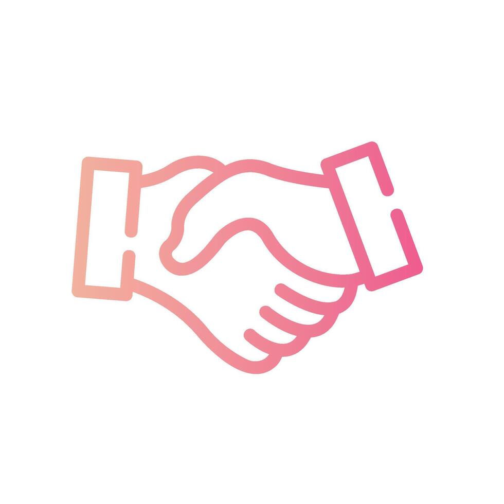 handshake Line Gradient Icon White Background vector