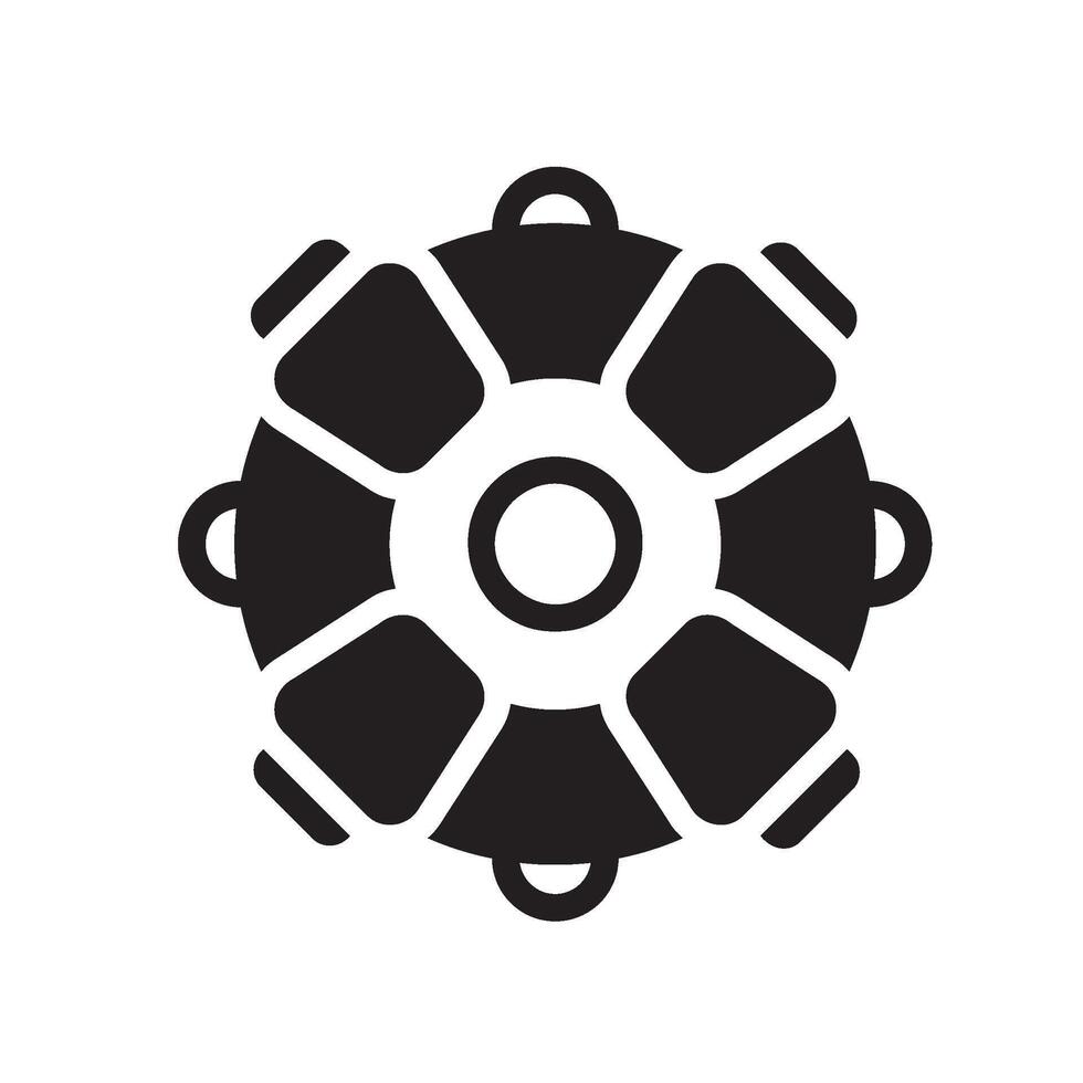lifesaver Glyph Icon White Background vector