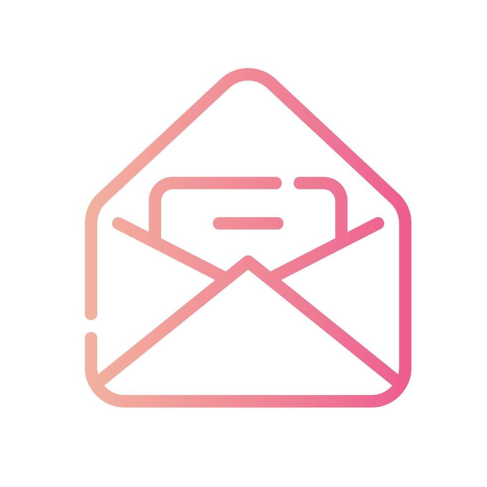 email Line Gradient Icon White Background vector