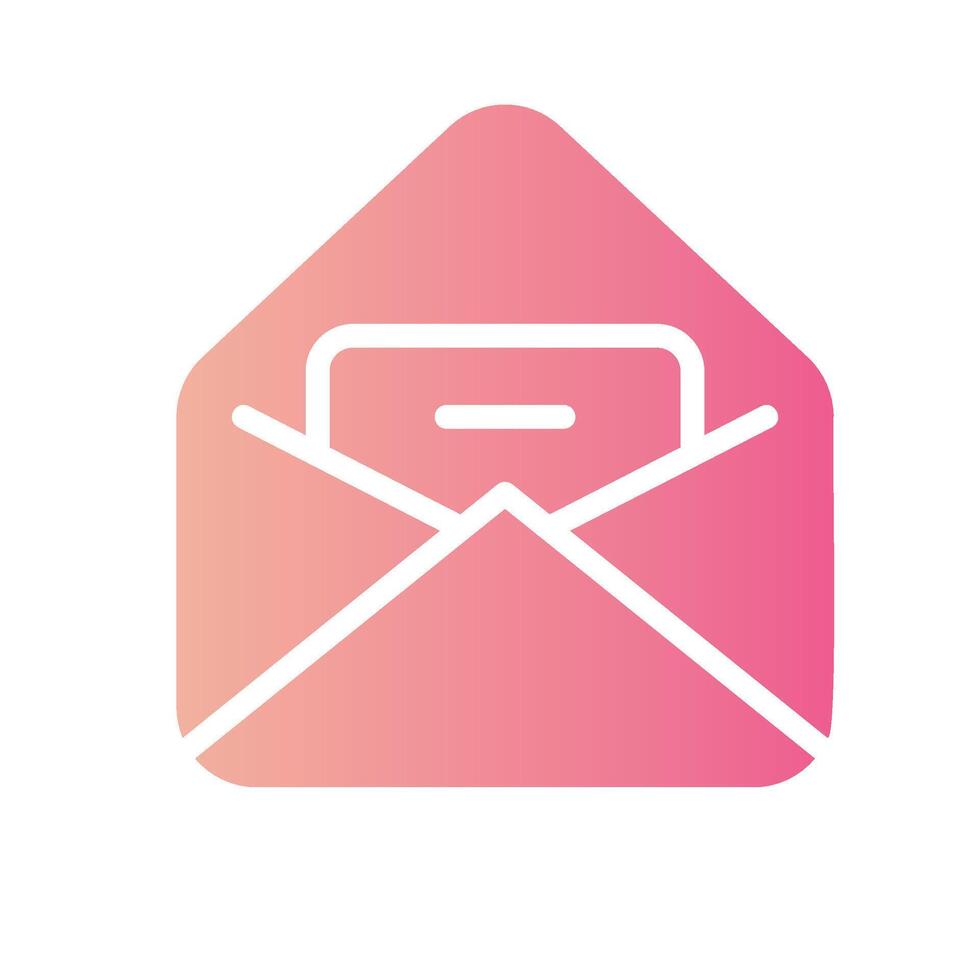 email Flat Gradient Icon White Background vector