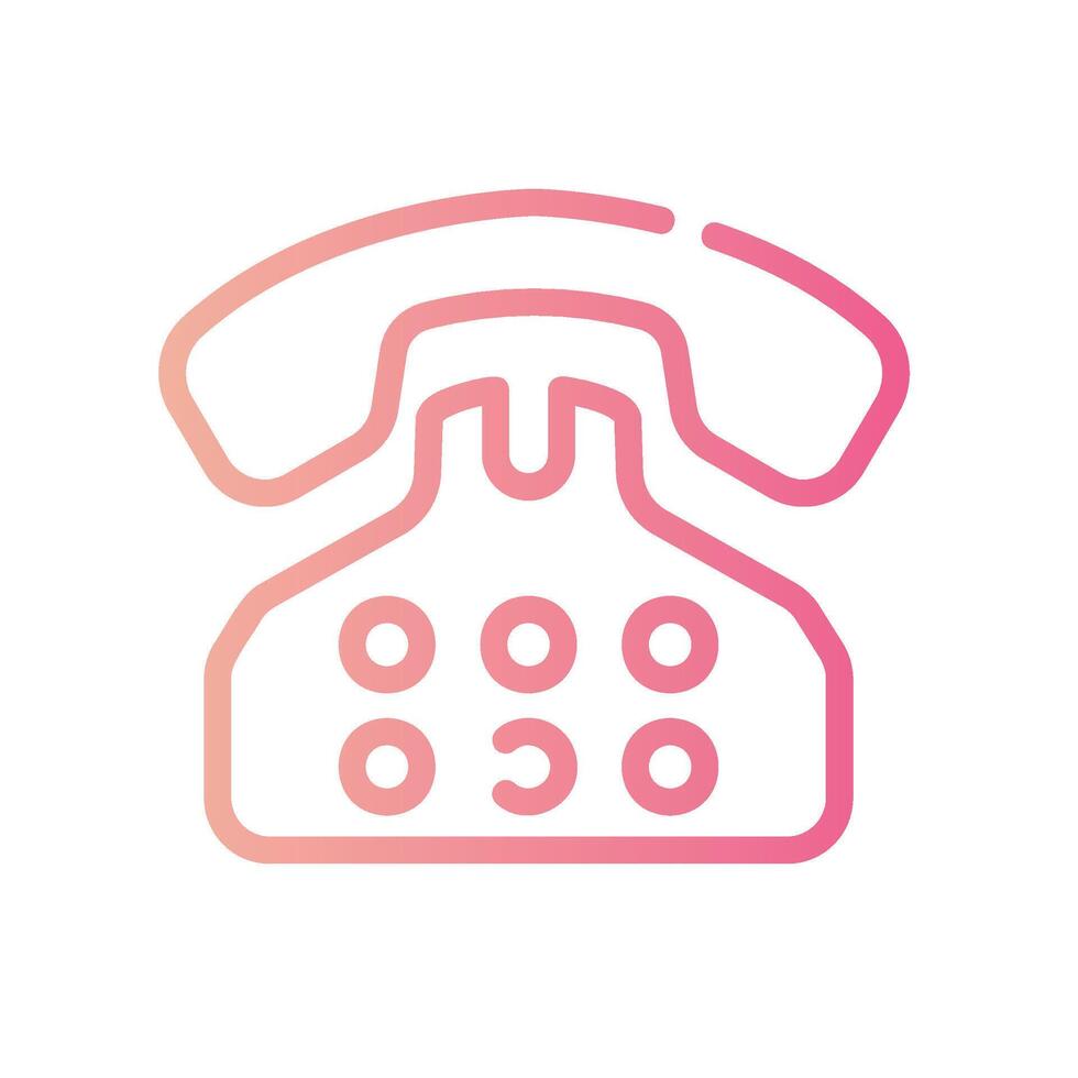telephone Line Gradient Icon White Background vector