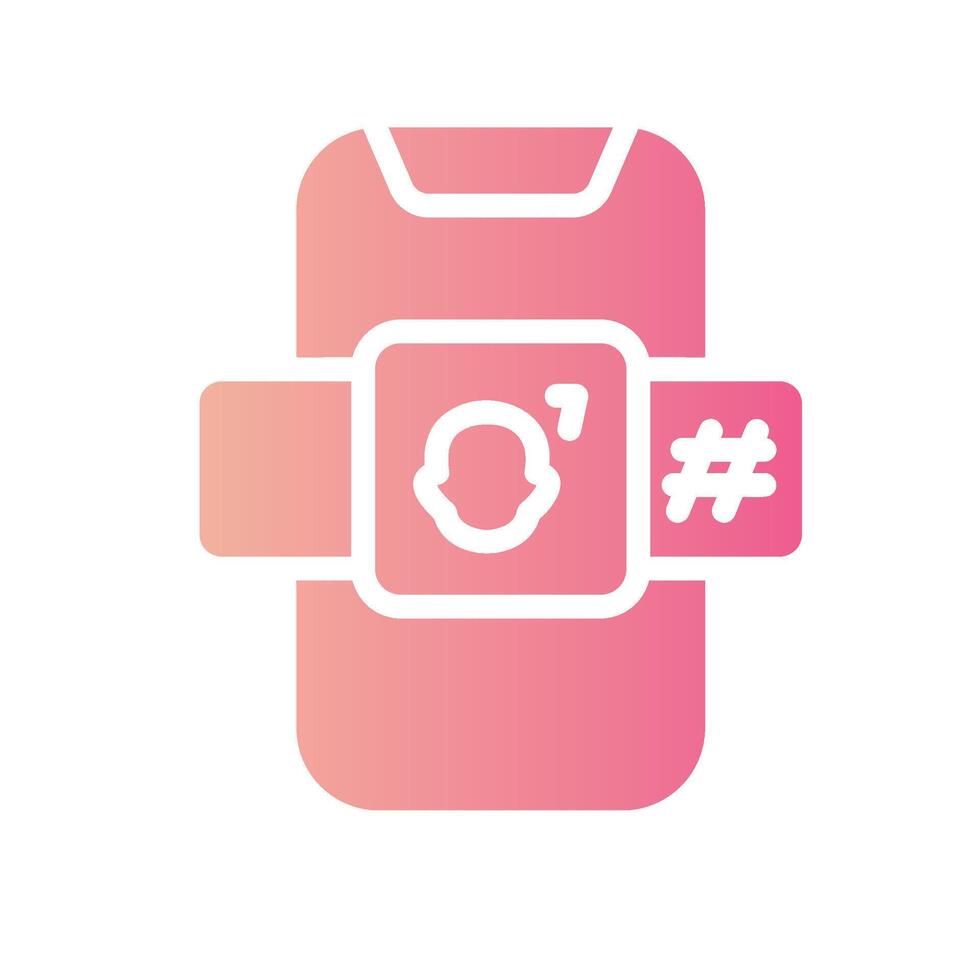 social network Flat Gradient Icon White Background vector