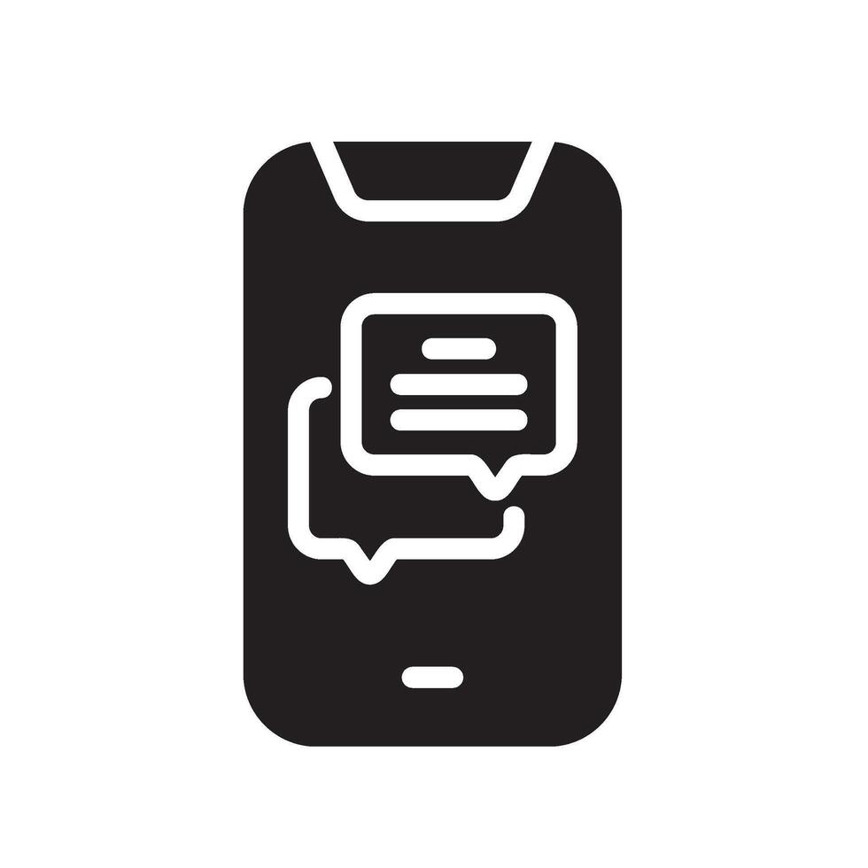 chat Glyph Icon White Background vector