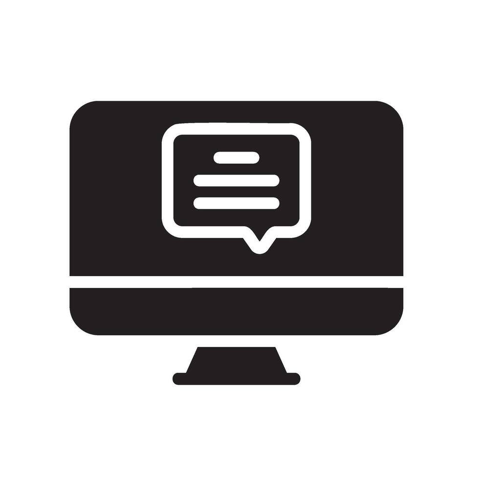 computer Glyph Icon White Background vector
