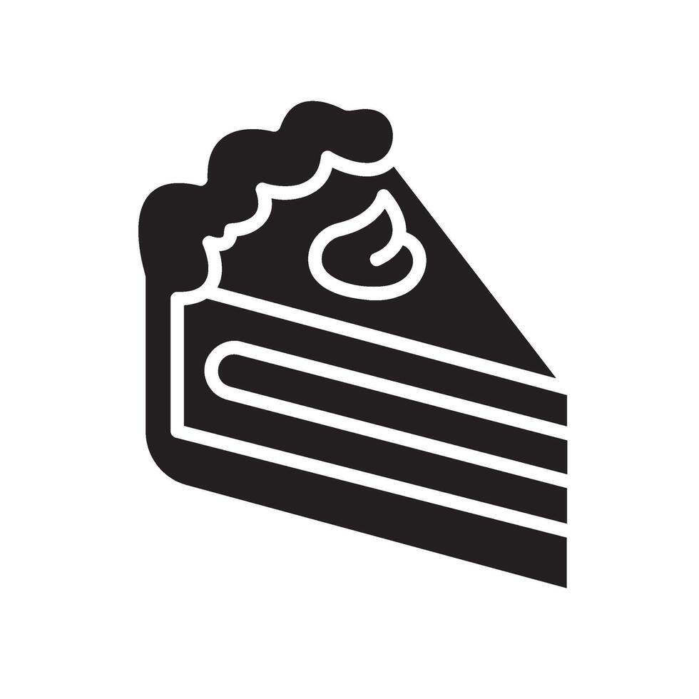 cake Glyph Icon White Background vector